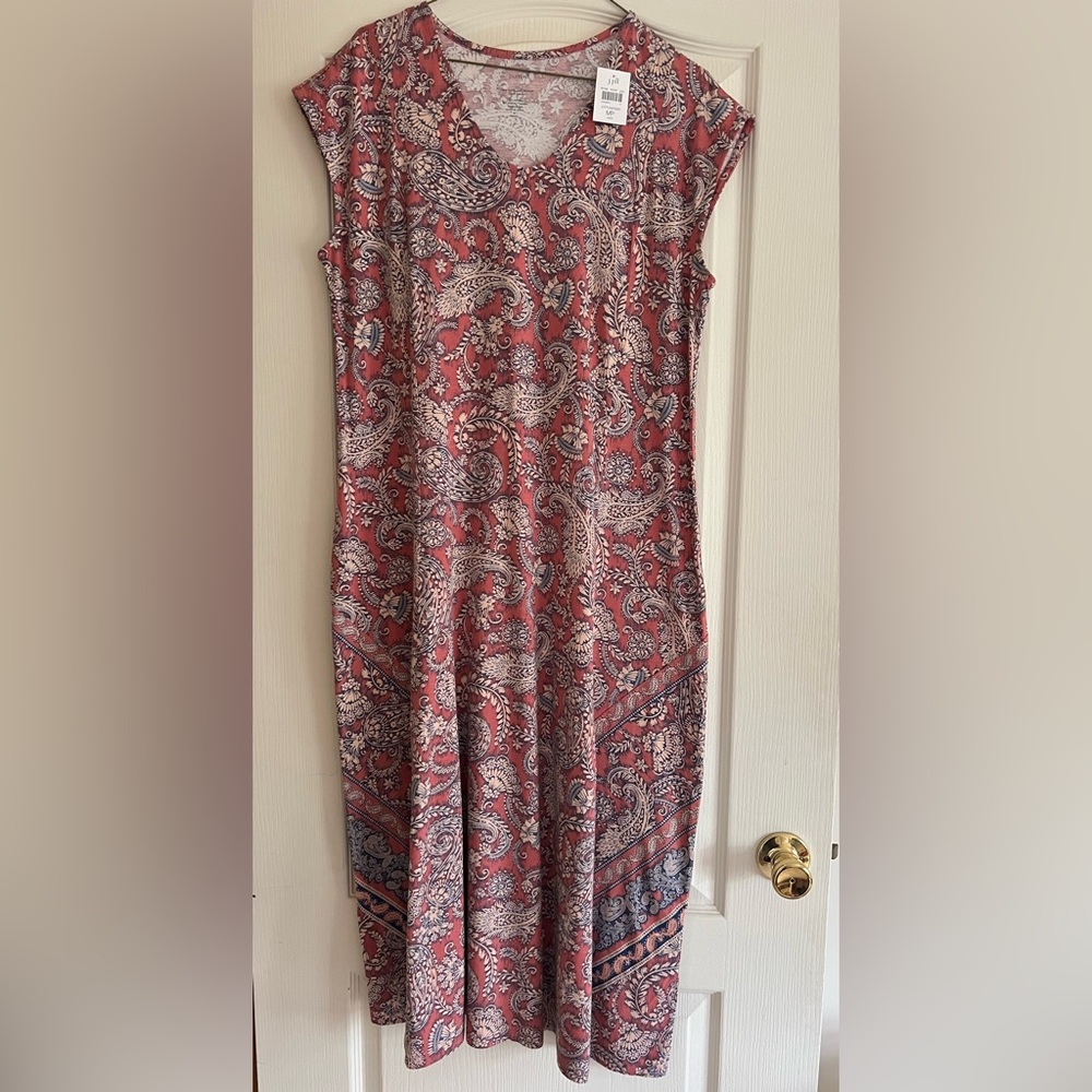 J. Jill Paisley Print Dress in Red and White
